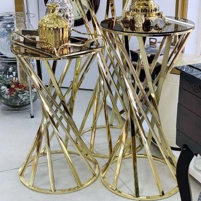 New New Activity Furniture Mirror Glass Top Stainless Steel 3 Piece Set Wedding Cake Table