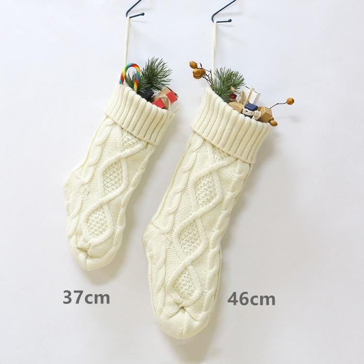 Large Size Knitted Socks for Christmas Gift Home Decoration Candy Bag Christmas Socks