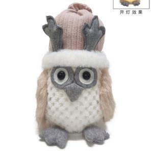 New Owl Plush Toy Stuffed Doll Custom Cute White Plush Hat with Big Eyes Owl Toy