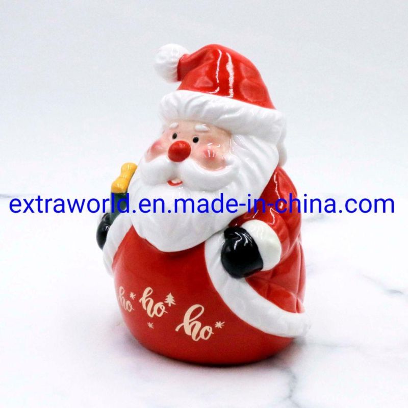 Hot Sale Multi Color Finishing Hand-Painting Ceramic Santa Cookie Jar