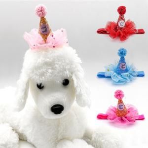 Dog and Cat Lace Hairpin Small Pet Birthday Party Decorations