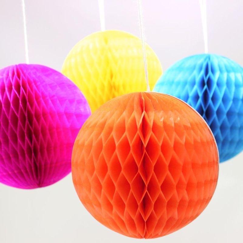 Wholesale Colorful Round Tissue Paper Honeycomb Balls Paper Flower Ball