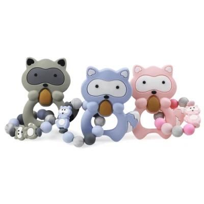 BPA Free Silcone Cartoon Teething Bracelet for Baby Teethers