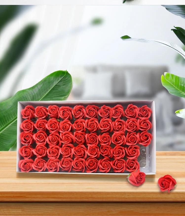 Factory Wholesale Home Decor Artificial Flower 3 Layers 5cm Fragrant Soap Rose Head