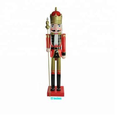 Giant Outdoor Christmas Nutcracker Decoration, High Quality 6FT Giant Wooden Soldier Nutcracker, Wooden Knight Nutcracker