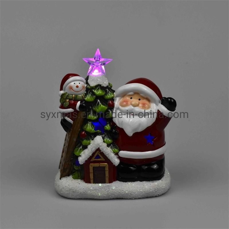 Wholesale Ceramic Ornaments with Christmas Tree and Santa Claus