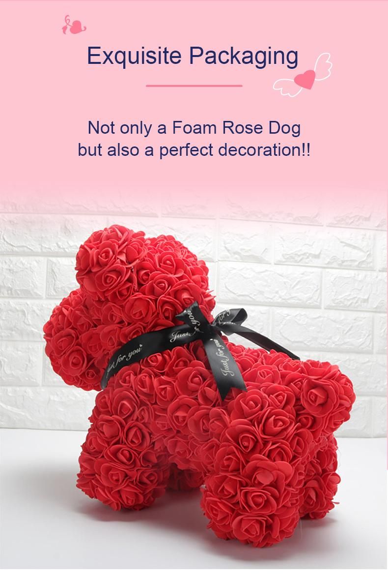 Christmas Gift Wholesale Handmade Foam Flower Rose Dog Bear