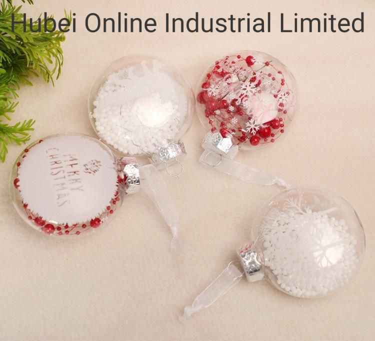 8cm Transparent Plastic Acrylic Ball Christmas Ornament Christmas Ball Christmas Tree Pendant Market Decoration Pet Hollow Ball