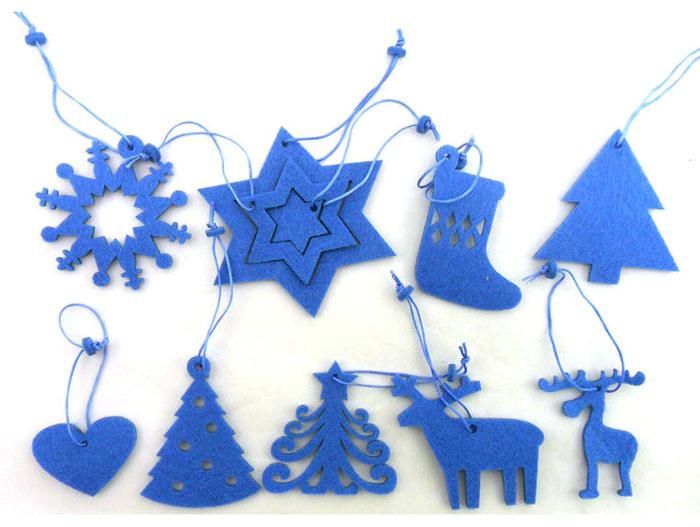 Custom Colorful Xmas Christmas Tree Felt Decoration Hanger