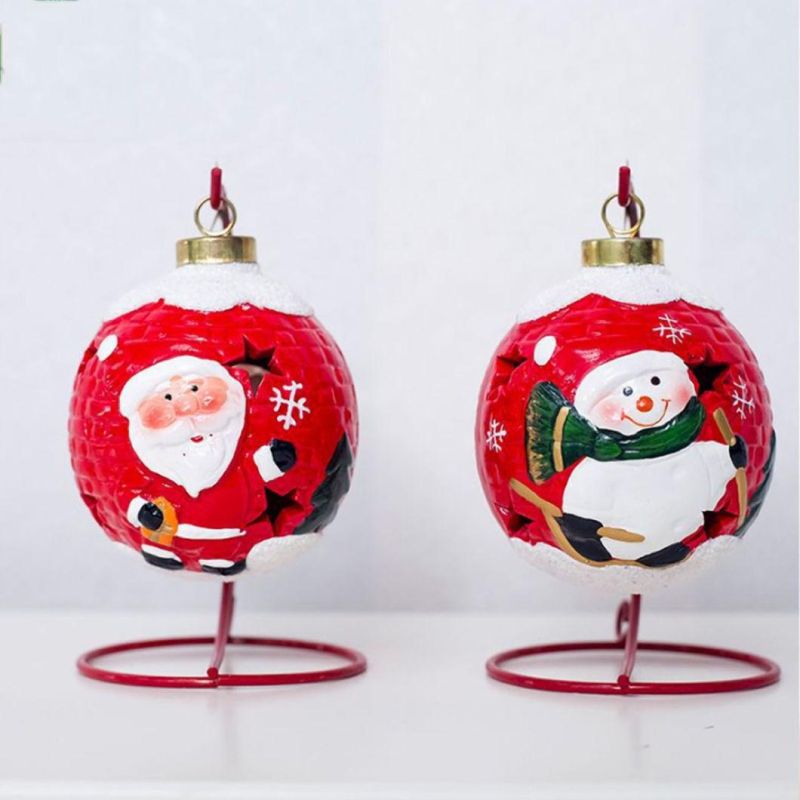 Christmas Decoration with Iron Frame Ceramics Window Display Lights