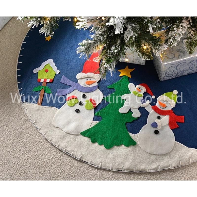 Snowman Christmas Tree Skirt Decoration, 90 Cm - Regular, Blue