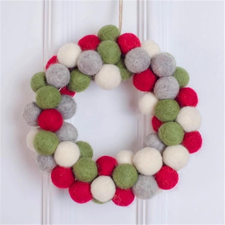Wholesale DIY POM Poms Christmas Decoration Felt Wool Ball Garland