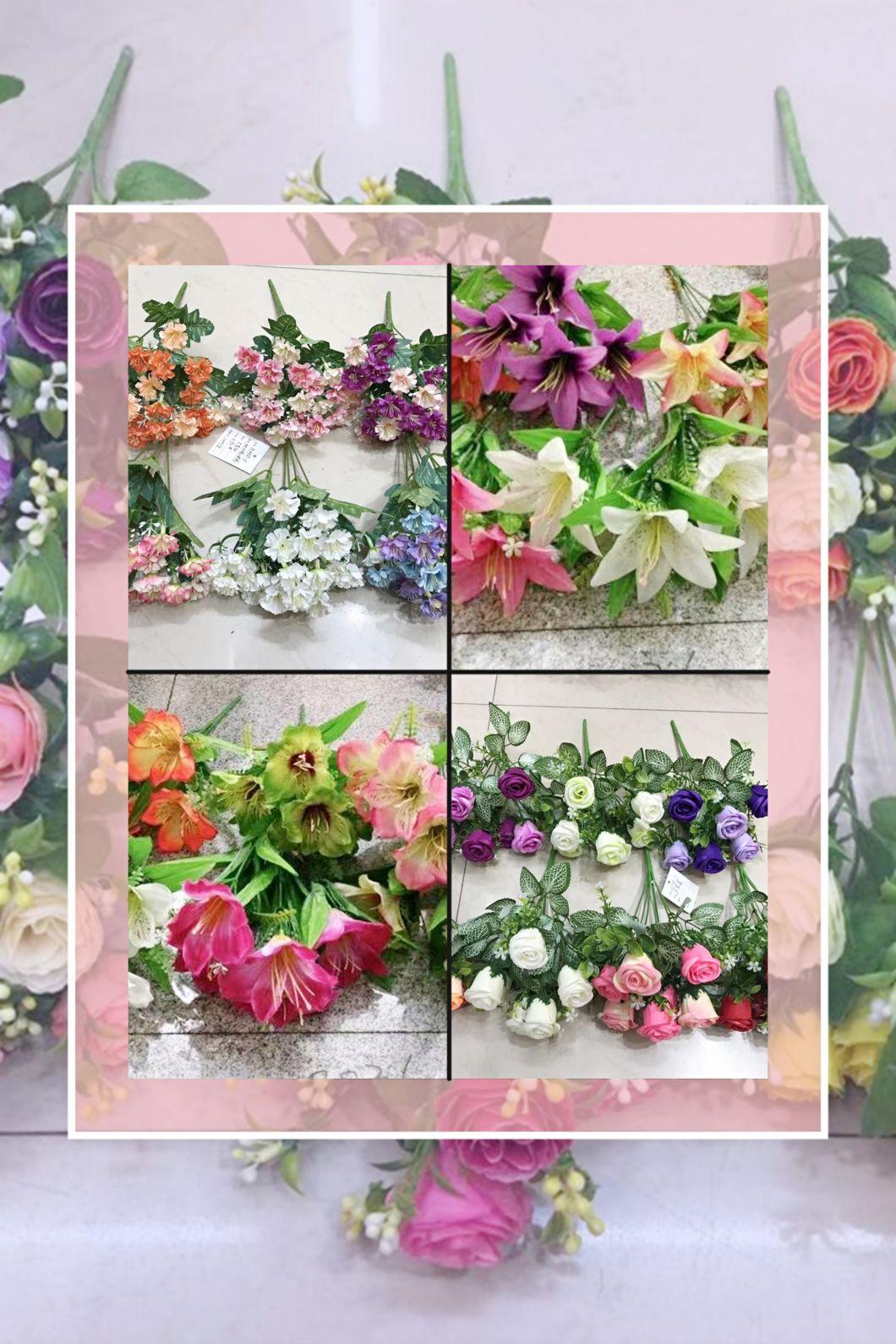 Hot Sale Wedding Decoration Silk Flower Rose Artificial Flower