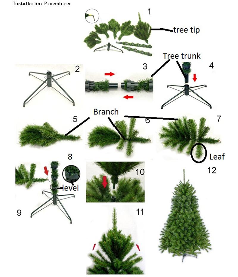 Luxury 0.5m 1m 2.1m 3m Mixed Leaf Christmas Decorative Tree with Warm White LED