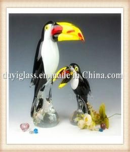 Animal Black Bird Glass Craft for Decoration