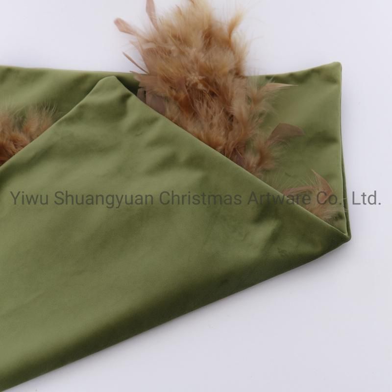 New Design Christmas Bolster Pillow with Feather for Holiday Wedding Party Home Decoration Hook Ornament Craft Gifts