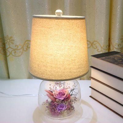 Customized Lovely Wedding Decorations &amp; Gifts Preserved Roses LED Desk Lamp