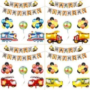 Earth Machine Banner Balloon Set Boy Birthday Car Theme Party Balloons