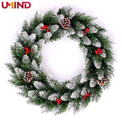Yh1971 Artificial Christmas Garlands Custom Available Factory Supplies 30cm Christmas Wreath for Christmas Decoration