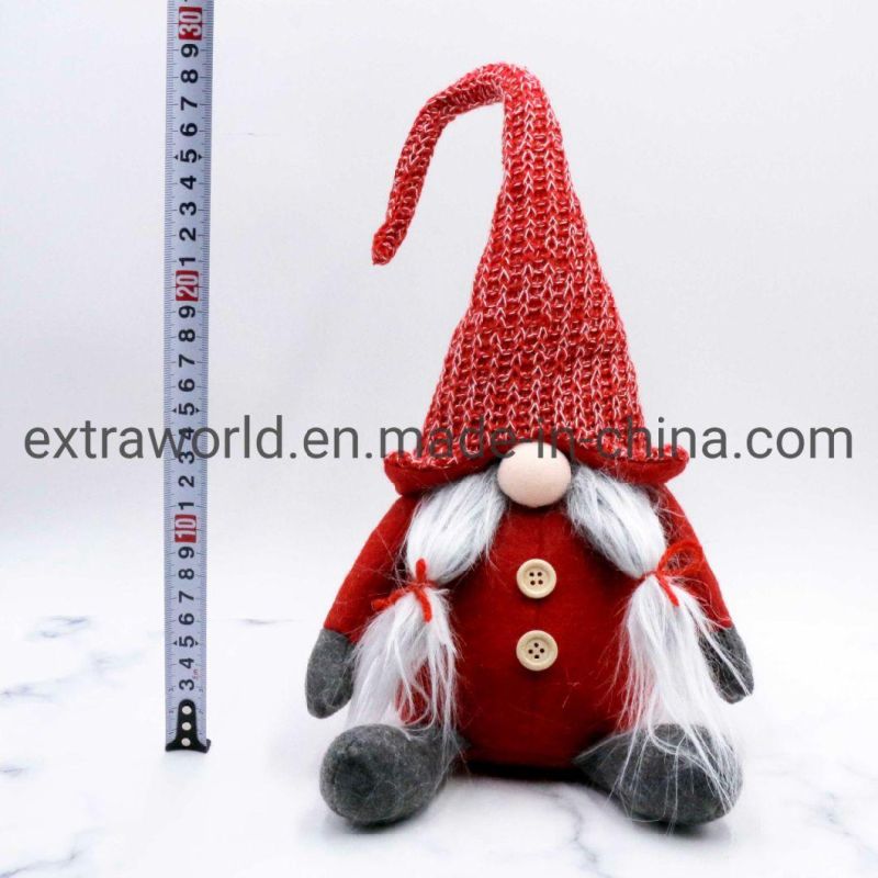 Christmas Fabric Goblin Ornaments Handmade Plush Elf Family Holiday Decoration