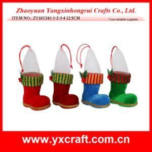 Christmas Decoration (ZY16Y241-1-2-3-4 12.5CM) Christmas Boot Sweet Gift Felt Christmas Boot