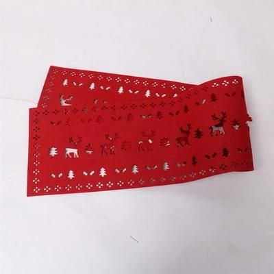 Yiwu BSCI Factory Sell Felt Material X-ray Made Hollow Christmas Meal Table Supplies