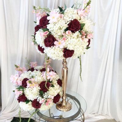 Fashionable Hanging Decorative Artificial Rose Silk Flower Ball Centerpieces for Wedding