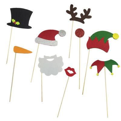 Santa Reindeer Snowman Elf Photo Booth Props Christmas Party Supplies