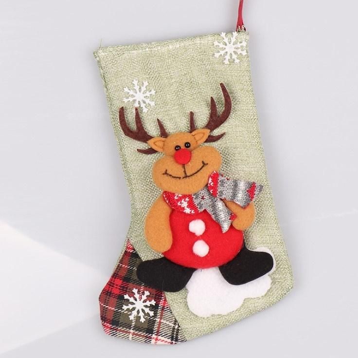 Custom Polyester Kids Cute Gift Christmas Hanging Socks Santa Luxury Stocking Decoration