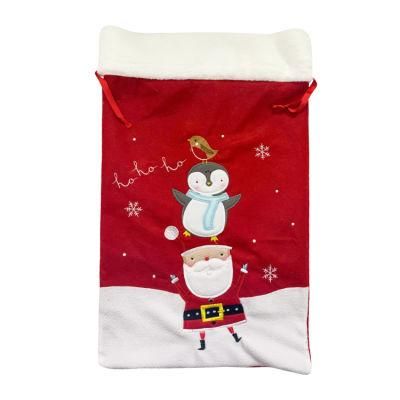 Felt Plush Large Christmas Drawstring Bags Santa Sacks to Personalize