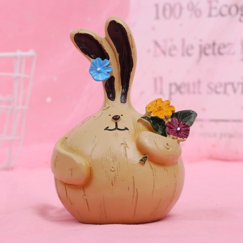New Gifts Rabbit Ornaments Resin Crafts Office Desktop Car Decoration