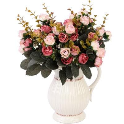 Artificial Silk Flowers Rose Floral Artificial Flower Cheap Wholesale Small Artificial Flowers Decor Bouquet