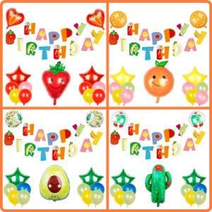 Cool Summer Fruit Plant Birthday Banner Theme Party Decoration