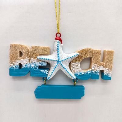 Summer Beach Ocean Themed Decor Resin Starfish Seashell Seahorse Hanging Ornaments Christmas Hanging Ornaments