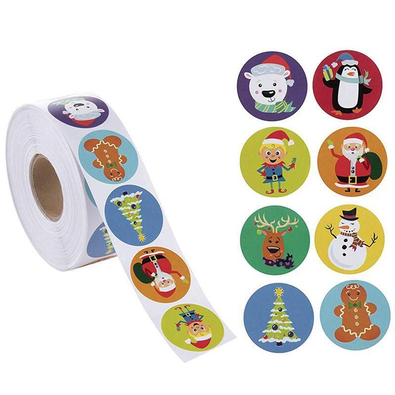 Custom Color Removable DIY Christmas Cute Packing Stickers