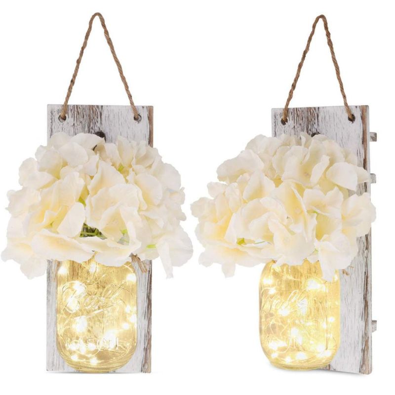Jar Sconces with LED Lights for Home Kitchen Decoration