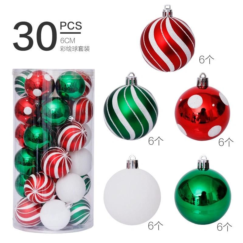 Wholesale Plastic Decorations Ornaments Christmastree Hanging Balls Decor 6cm Christmas Baubles Ball