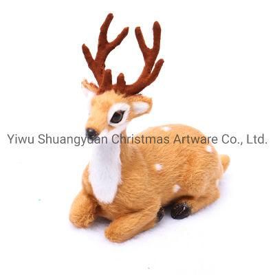 Christmas Xmas Elk Doll Plush Simulation Deer for Home Christmas New Year Kids Gift Photo Props Navidad