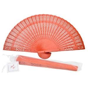 Colorful Sandalwood Fan, Wooden Folding Fan for Wedding, Bridal