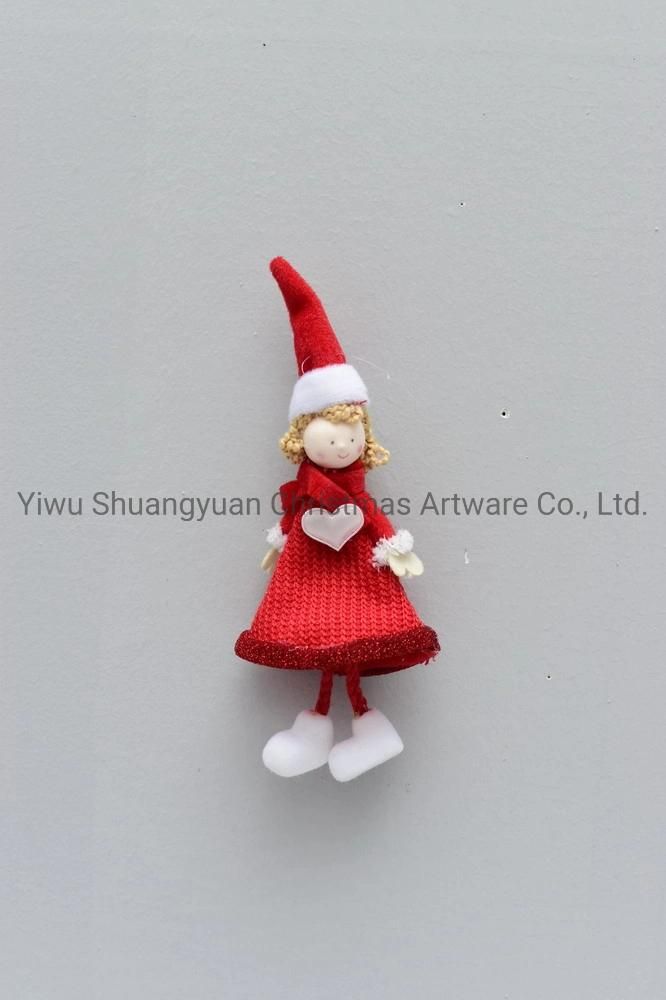 Stock New Design High Sales Christmas Plush Angel for Holiday Wedding Party Decoration Supplies Hook Ornament Craft Gifts