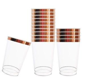 12oz Disposable PS Material Transparent Rose Gold Cup for Party