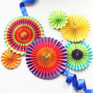 Umiss Paper Fan Wedding Patriotic Easter Birthday Summer Party Decorations