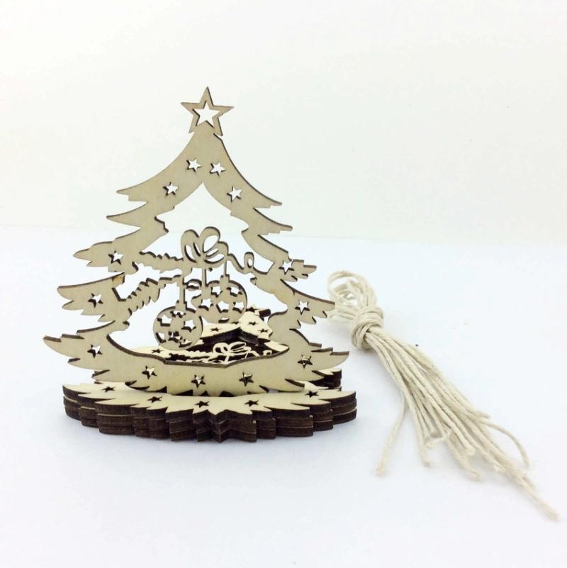 Customized Wooden Decoration Star Shaped Christmas Ornaments
