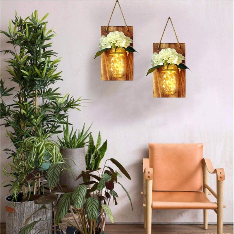 Jar Sconces with LED Lights for Home Kitchen Decoration