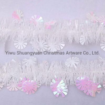 Wholesale Festival Ornaments Christmas Decoration Hanging Plastic Tinsel Garland