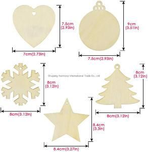 Plywood Laser Cut Unfinished Wooden Ornaments Ring for Christmas Gift Decoration