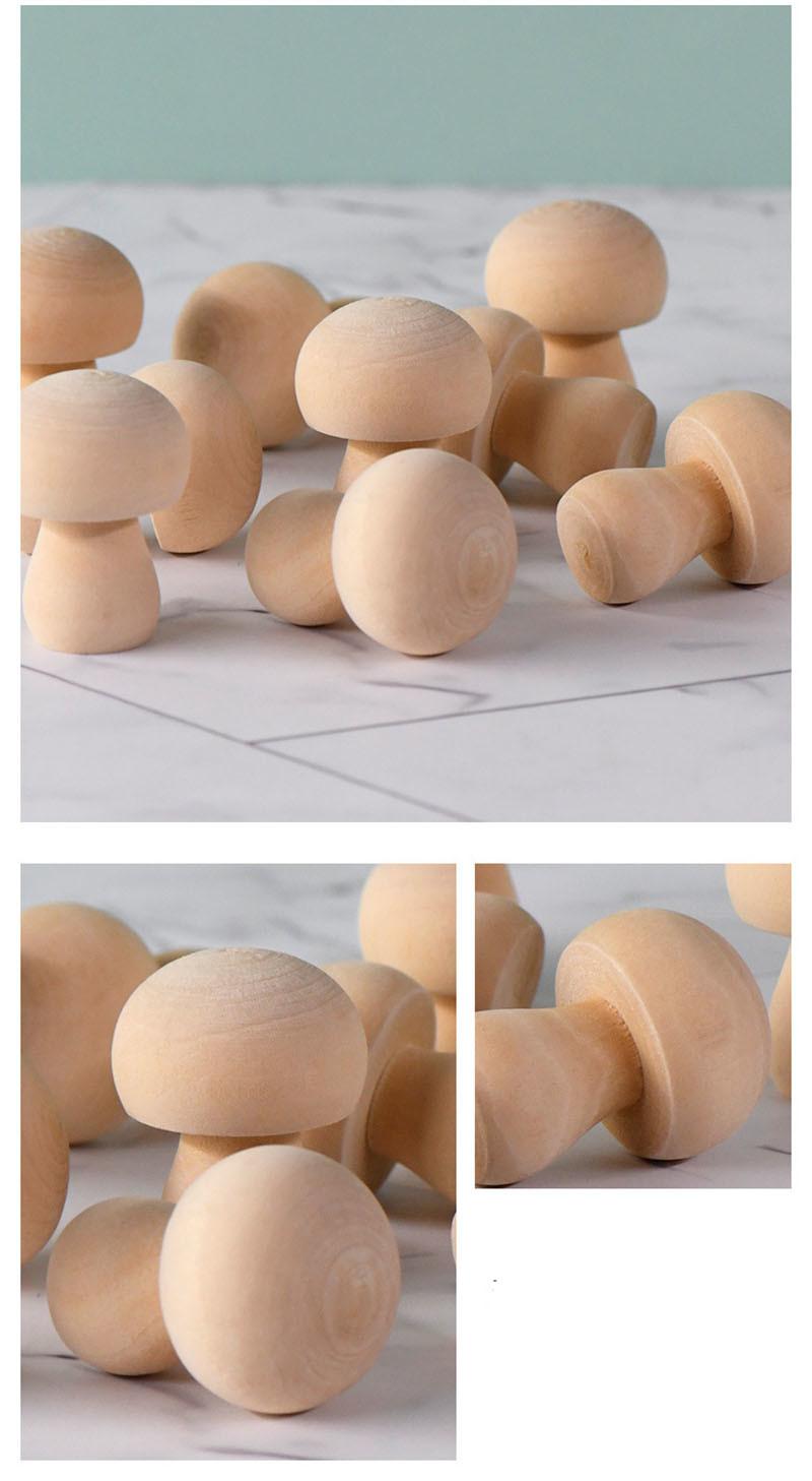 10 Pieces Wooden Mushroom Set Unpainted Wood Mushroom for Children′s Arts and DIY Crafts