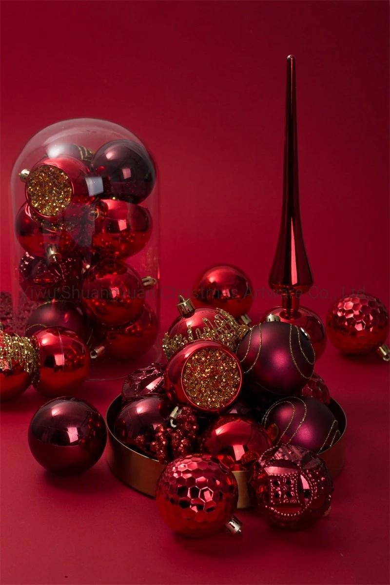 Artificial Christmas Hanging Shatterproof Balls for Holiday Wedding Party Decoration Supplies Hook Ornament Craft Gifts