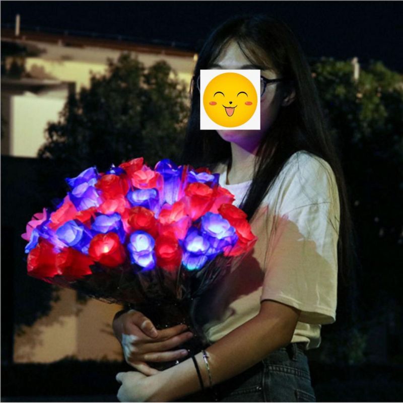 LED Roses with Stems for Valentine′ S Day