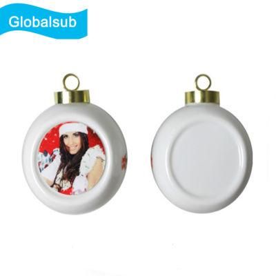Sublimation White Ceramic Christmas Balls Ornaments